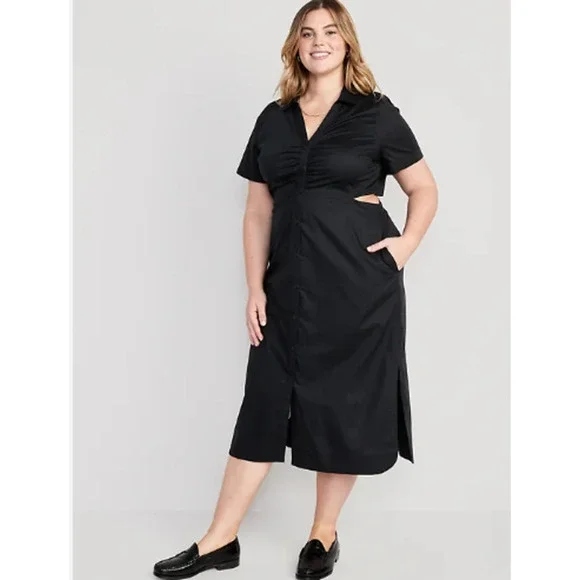 old navy black shirt dress Old Navy